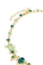 Mini Noora Necklace, 18k Gold-Plated Raw Brass & Emeralds